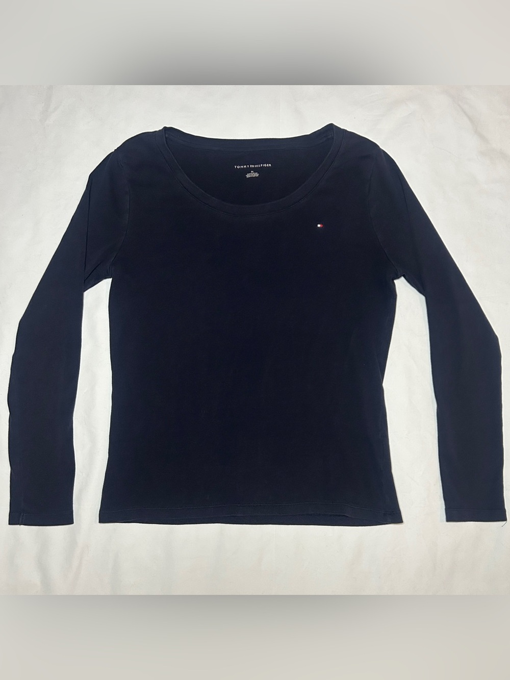 Tommy Hilfiger Long Sleeve Scoop Neck Tee - Navy